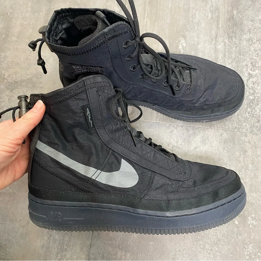 Nike Air Force 1 High Shell Sneakers in‎ Black Graphite 7.5